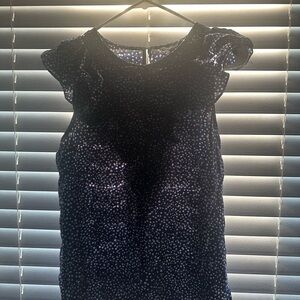 Express Navy Polka Dot Women's Top